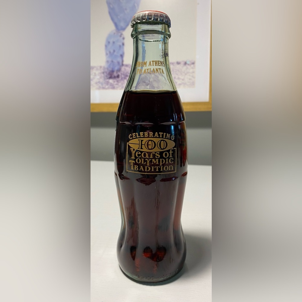 Vintage Coca Cola Bottle- 100 Years of Olympic Tradition